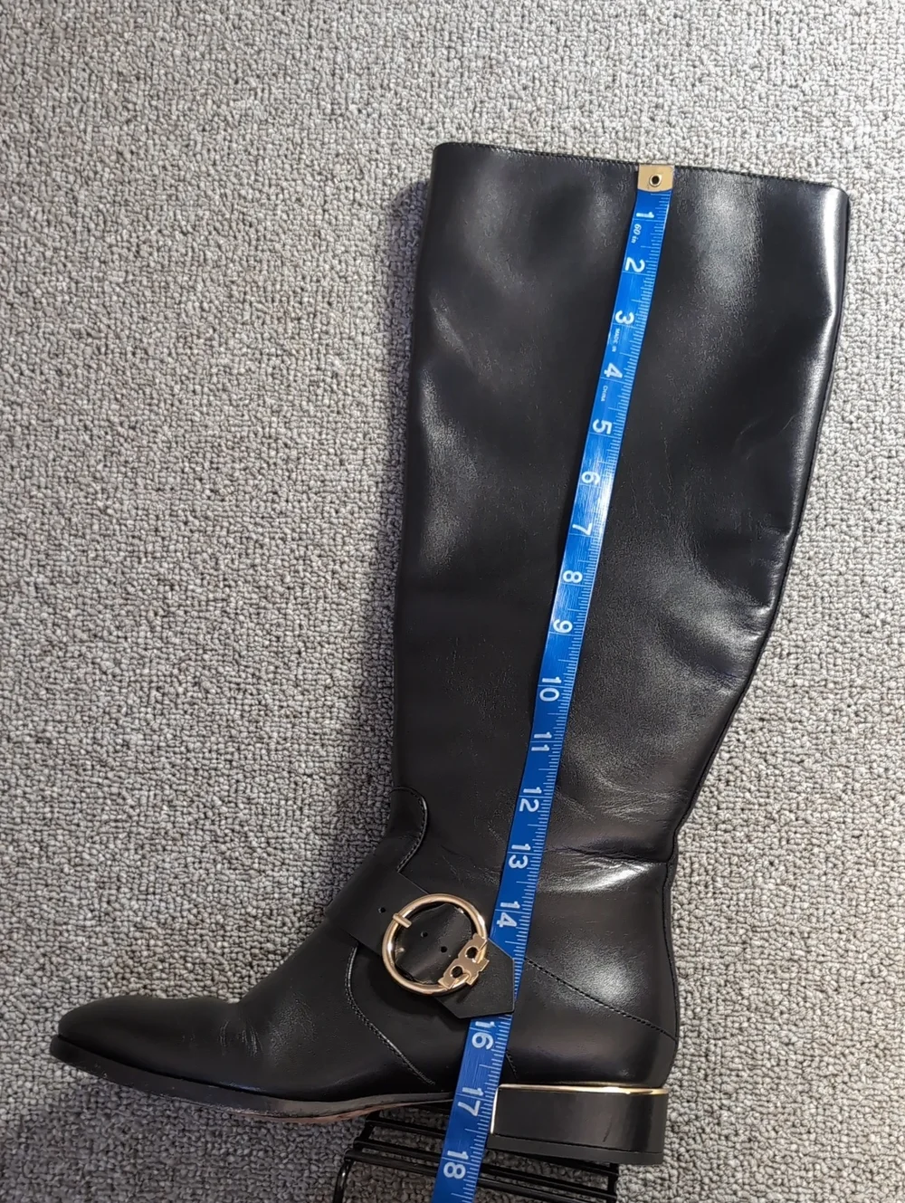 Tory Burch Sofia Black Leather English Riding Boots Size 8.0M Smooth Leather